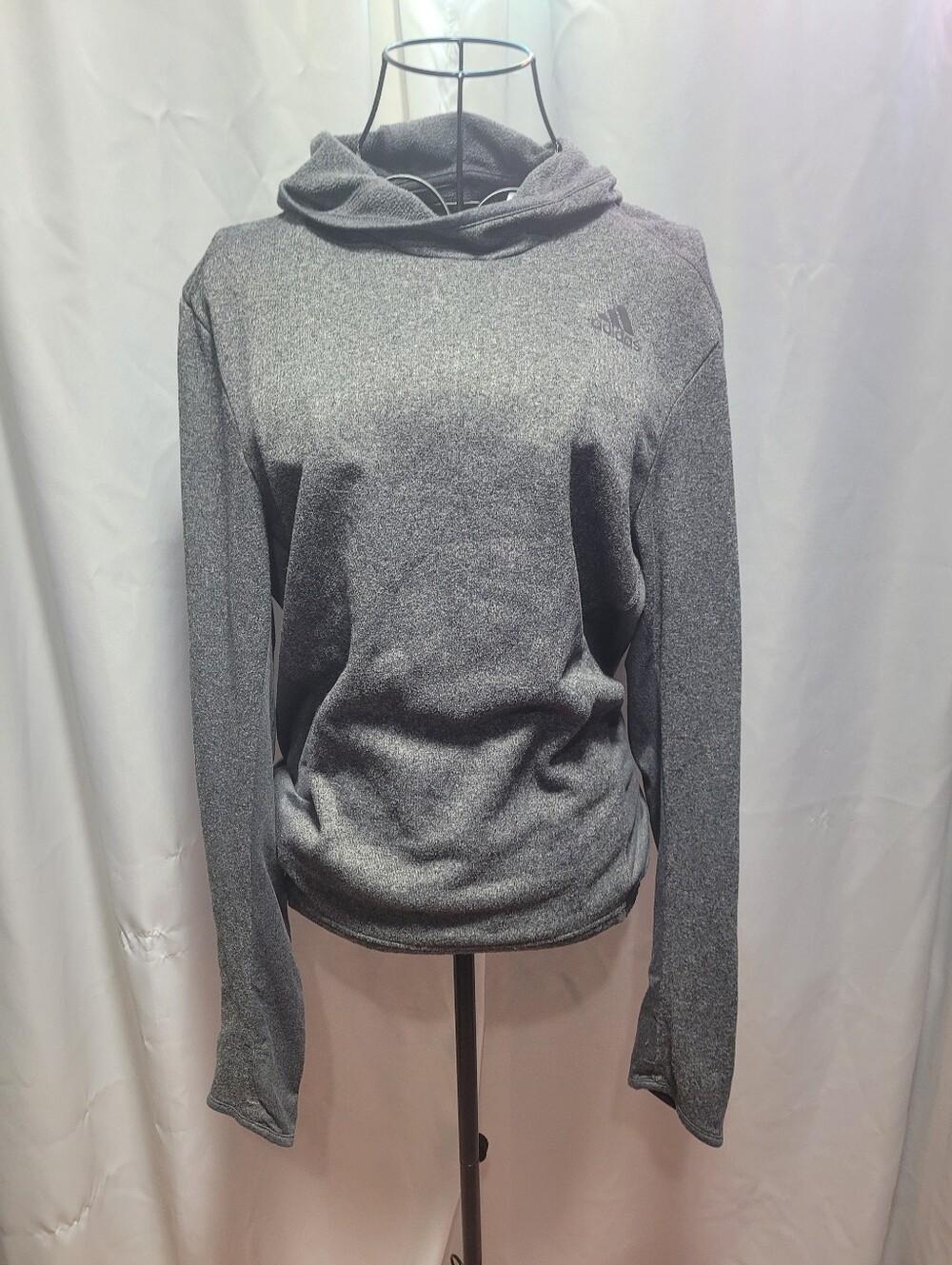 Adidas Women's Gray Hooded Cowl Neck Performance Sweater